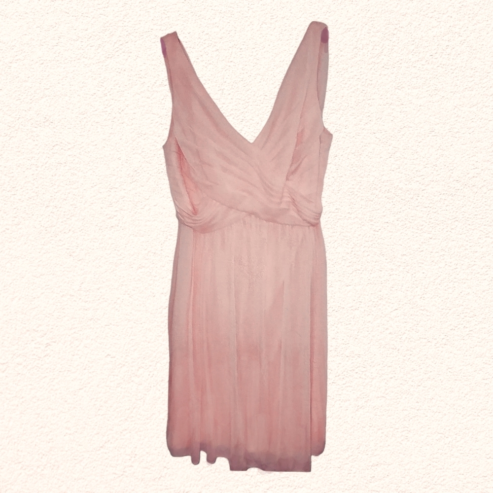 David's Bridal Bridesmaid Size 16 Maid of Honor Peach Sleeveless Prom Formal